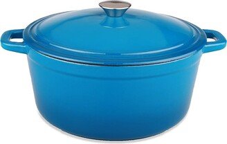 Neo 5-Quart Cast Iron Oval Covered Blue Casserole