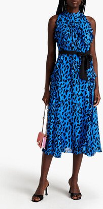 Trudy ruffled leopard-print georgette midi dress