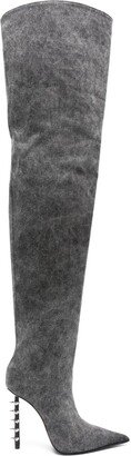 Jagger 125mm denim knee boots