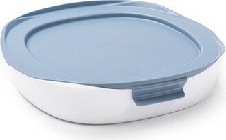 DuraLite Glass Bakeware 1.75qt Square Baking Dish with Shadow Blue Lid
