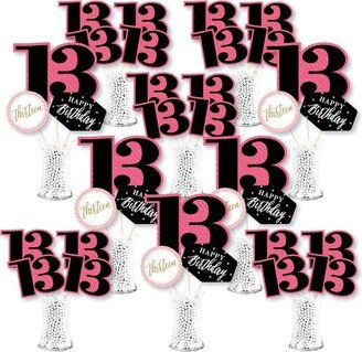 Big Dot Of Happiness Chic 13th Birthday Pink Black & Gold Centerpiece Showstopper Table Toppers 35 Pc