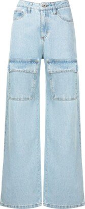 LUIZA BOTTO Logo-Patch Wide-Leg Jeans