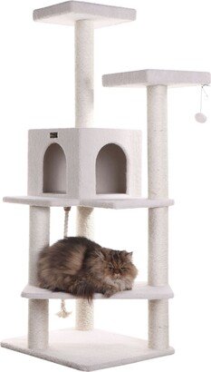 57 High Real Wood Cat Tree, Fleece Covered Cat Climber