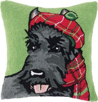 18 x 18 Scottish Terrier Hooked Throw Pillow