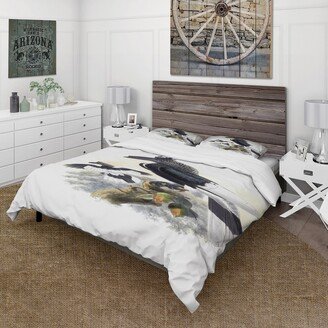 Designart 'Vintage Australian Birds XVI' Traditional Duvet Cover Set