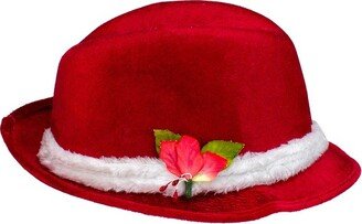 Fun World 3.5 Red and White Fedora with Plush Women Christmas Santa Hat - One Size