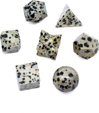 Dalmatian Stone Set Of Platonic Solids Sacred Geometry Set Seven