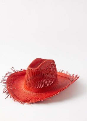 Vented Western Fringe-edge Straw Hat