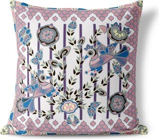 Amrita Sen Designs Amrita Sen Aquatic Peacock Indoor Outdoor Pillow