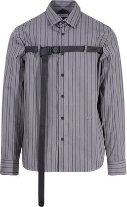 Striped Buckle Detailed Shirt