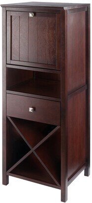 Contemporary Home Living 47.50 Walnut Finish Jelly and Wine Storage Cabinet