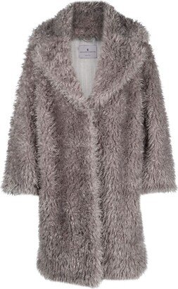 Bushed-Effect Faux-Fur Coat-AA