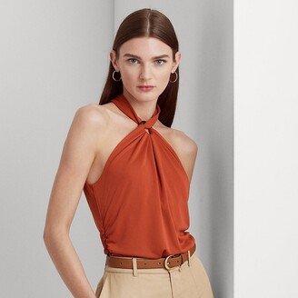 Ralph Lauren Stretch Jersey Ring-Front Halter Top