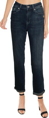 Kathleen Womens Denim High Rise Boyfriend Jeans