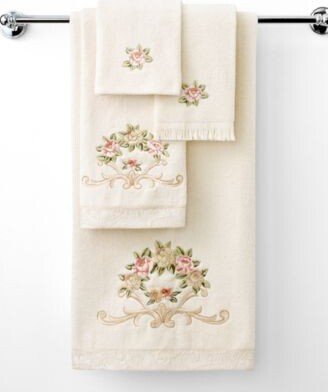 Rosefan Embroidered Cotton Bath Towels