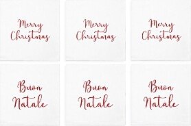 Papersoft Merry Christmas/Buon Natale Cocktail Napkins, Pack of 20