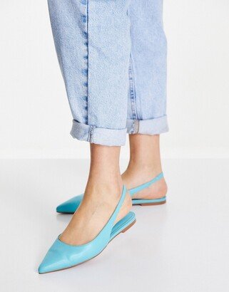 Lala pointed slingback flats in blue