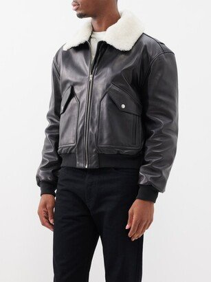Elias Shearling-collar Leather Jacket