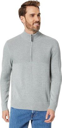 Texture 1/2 Zip Sweater (Light Gray Heather) Men's Clothing