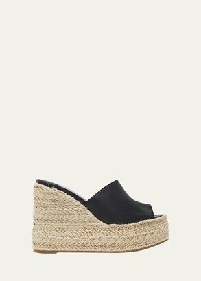 Ariella Leather Red Sole Wedge Espadrilles