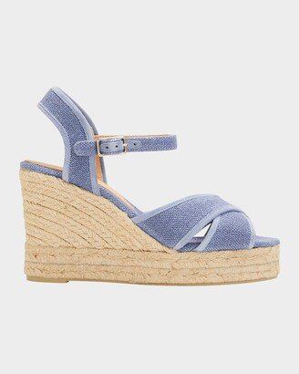 Blaudell Canvas Wedge Espadrille Sandals-AA