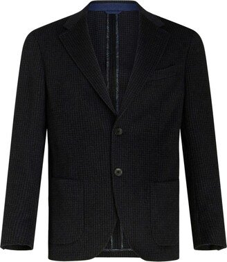 Notched-Lapels Single-Breasted Blazer-AN