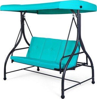 3-Seats Patio Swing Canopy Hammock Porch Swing Glider