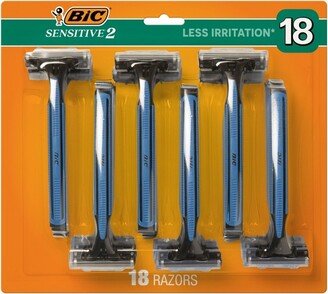 BIC Men’s Sensitive 2 - Two Blade Disposable Razors -18ct