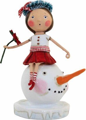 Lori Mitchell Merry And Bright - One Figurine 6.5 Inches - Christmas Winter Snowball - 15534 - Polyresin - Red