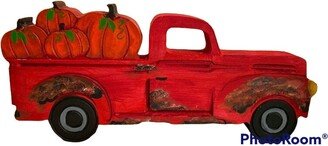 Hand Painted Fall Pumpkin Truck Shelf Sitter