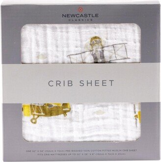 Newcastle Classics Airplane Cotton Muslin Crib Sheet