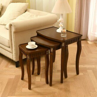 Momei Mid-Century Coffee Table Set, Nesting Tables Living Room Table Set of 3