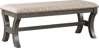 OSP Home Furnishings Monaco 48 Inch Bench with Antiqued Bronze Nailhead Trim