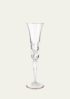 Saint Louis Crystal Stella Champagne Flute with Gold Rim