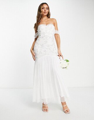 bridal mermaid skirt maxi dress in ivory