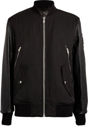 Leather-Trim Montclair Bomber Jacket