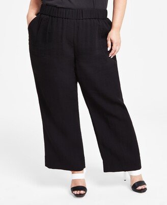 Size Patch Pocket Wide-Leg Pants