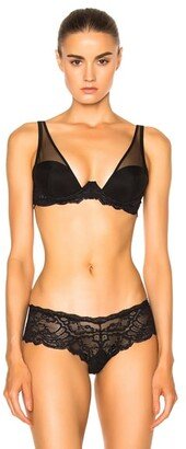 Sheer Overlay Demi Bra in Black