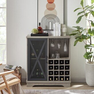 Aoolive Single door wine cabinet with 16 wine storage compartments