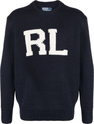 Intarsia-Logo Wool Sweatshirt-AA