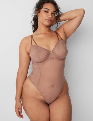 Mesh Demi Ultra High-Leg Thong Bodysuit