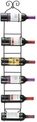 Black 6 Bottle Wall Mount Wine/Towel Rack