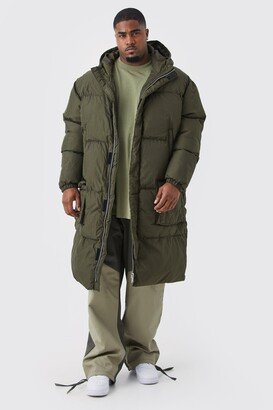 Plus 4 Pocket Longline Hooded Puffer