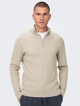 Phil Cotton Mix Jumper With Half Zip