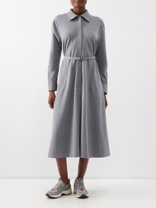 Belted Cotton-blend Terry Shirt Dress