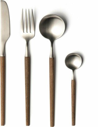 Emako Stainless Steel And Maple Wood 16-piece Cutlery Set