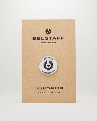 Unisex Brass & Enamel Supporters Club Pin In Silver/black/white