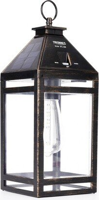 Solar LED Portable Hanging Outdoor Lantern Black - Techko Maid