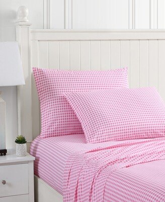 Poppy & Fritz Gingham Plaid Cotton Percale Sheet Set, Full