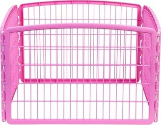 USA 24'' Exercise 4-Panel Pet Playpen without Door, Pink